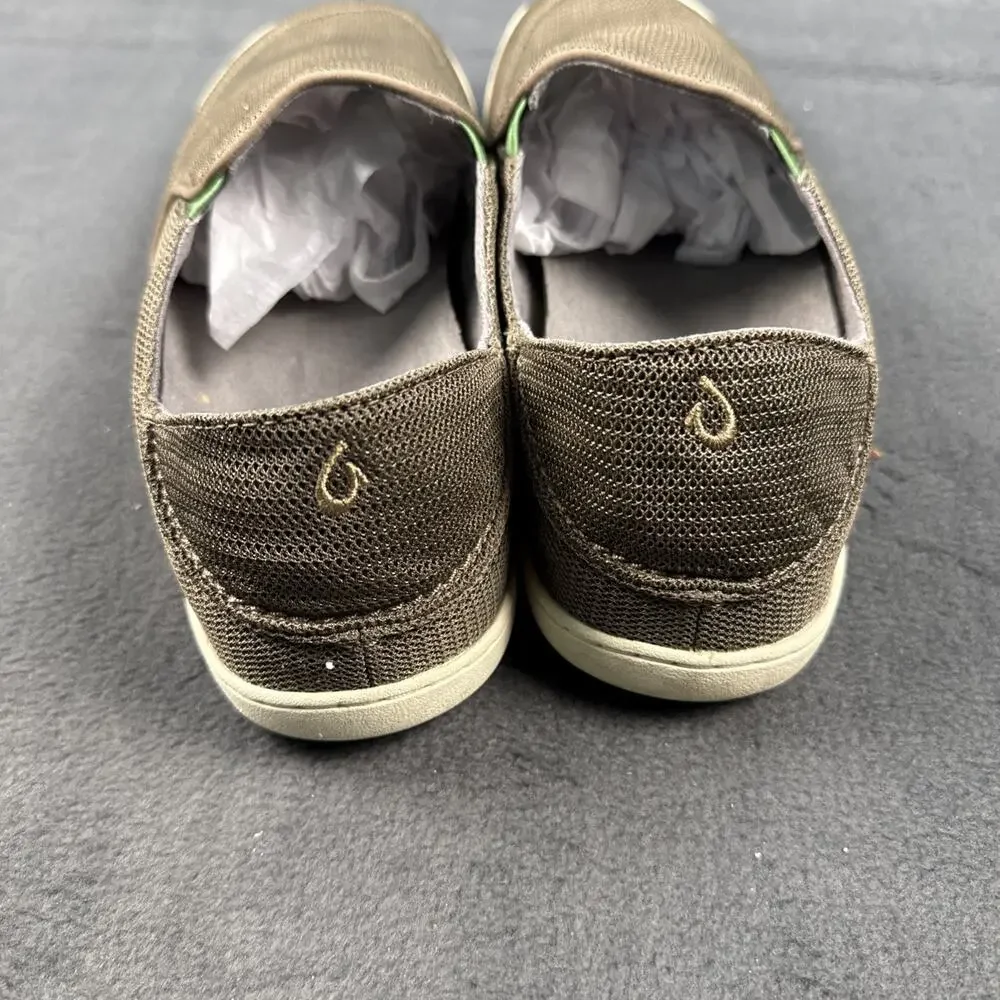 OLUKAI Nohea Mesh Men's 11.5 Slip On Sneakers Lightweight Brown Excellent
